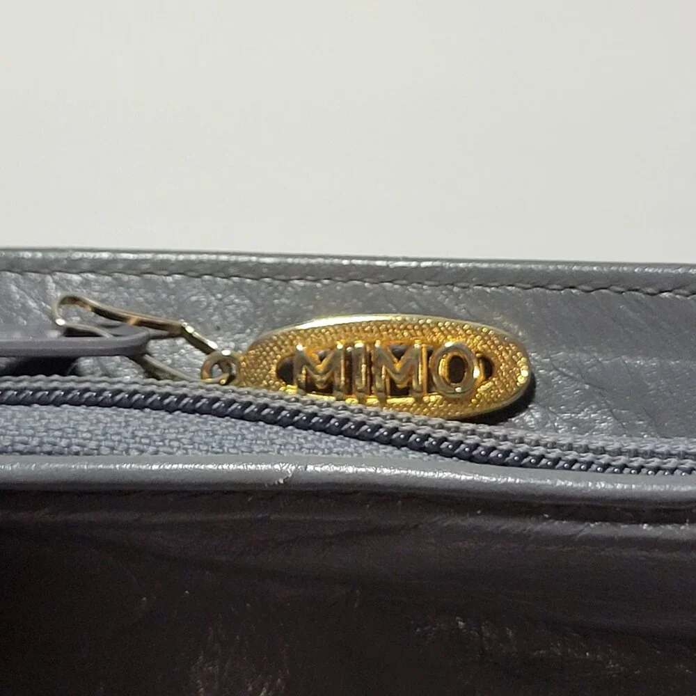 Vintage Leather Mimo Sacs Purse with Folded Layers - Grey - Picture 10 of 14